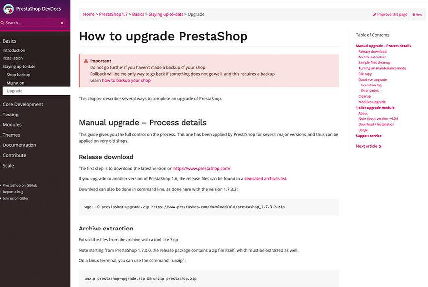 Aktualizacja PrestaShop